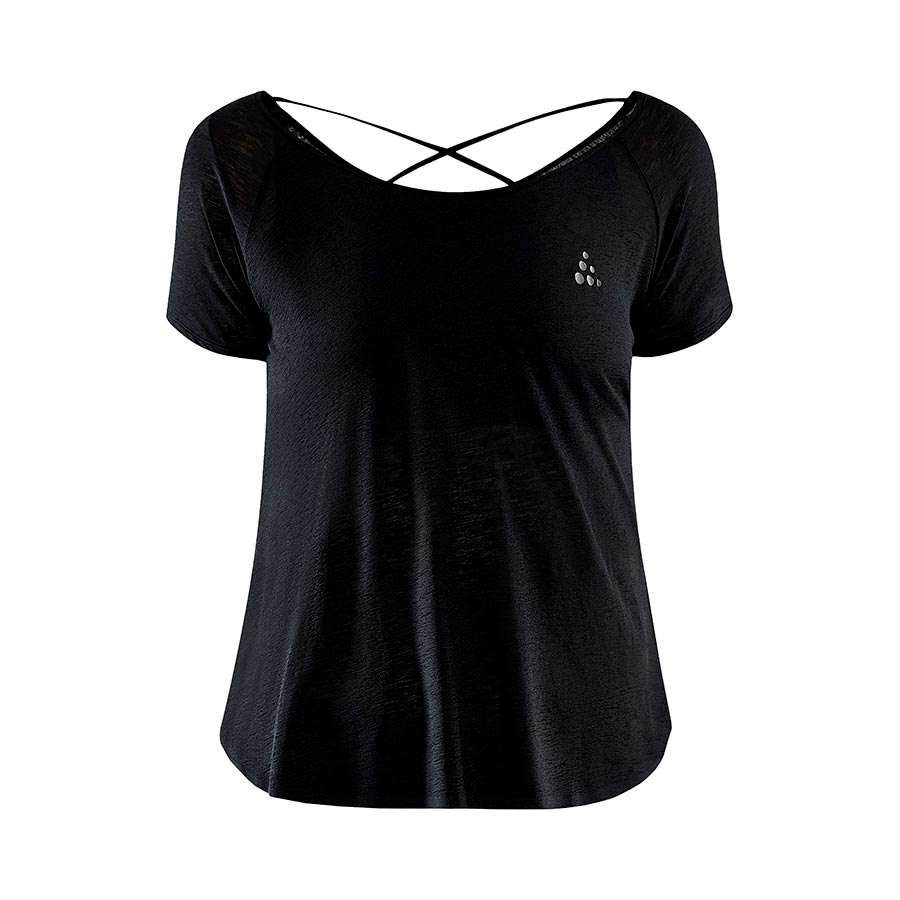 Craft CORE Charge Cross Back Hardloopshirt Korte Mouwen Zwart Dames