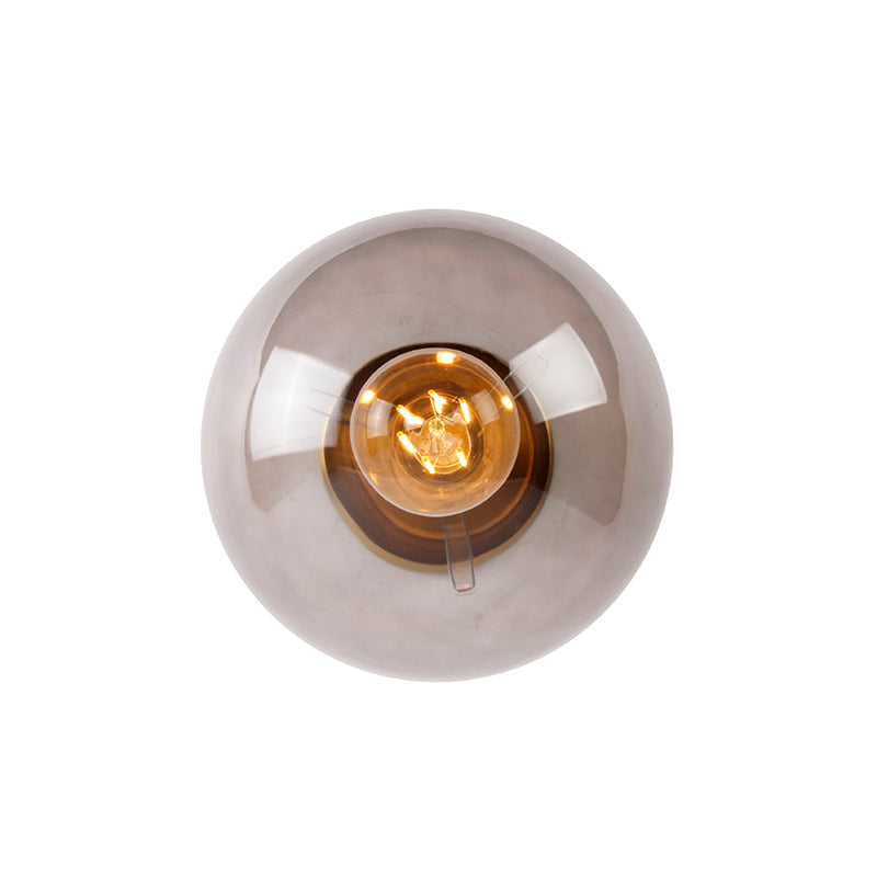 QAZQA Art deco plafondlamp messing met smoke glas - Pallon