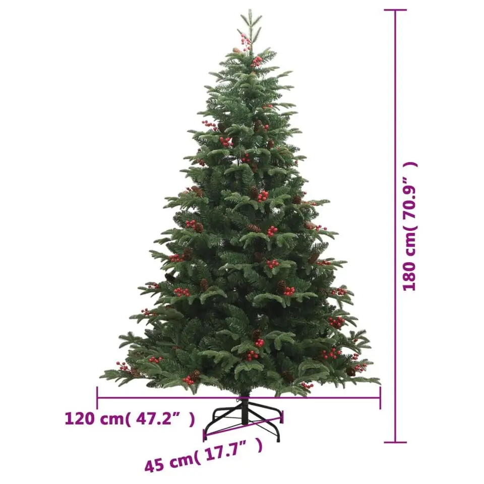 vidaXL - Gescharnierde Kunstkerstboom - Groen - 180 cm