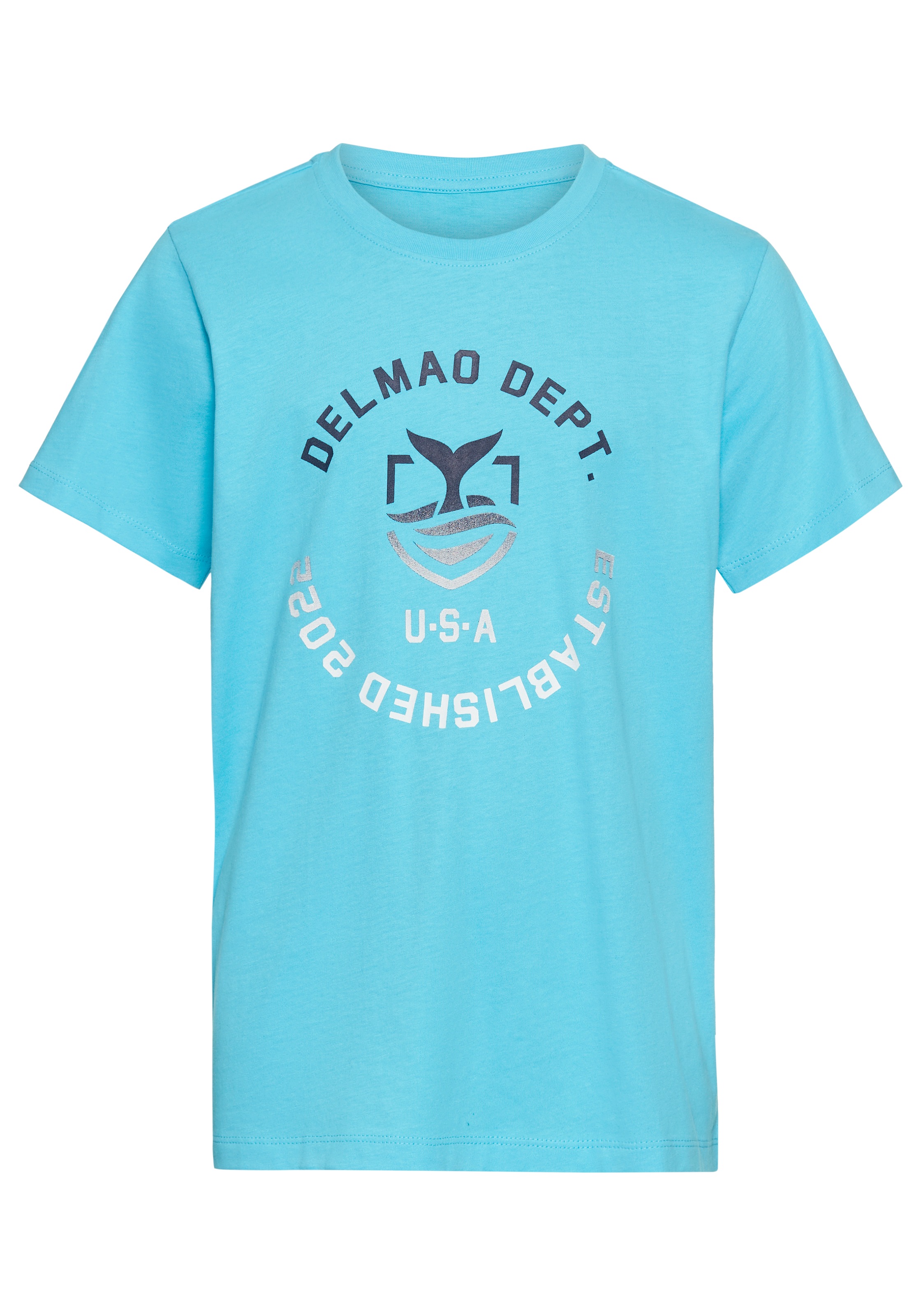 DELMAO T-Shirt »mit Logo-Print für Jungen«, Kurzarm,  Basic-Passform,  mit Logodruck,  Rundhalsausschnitt