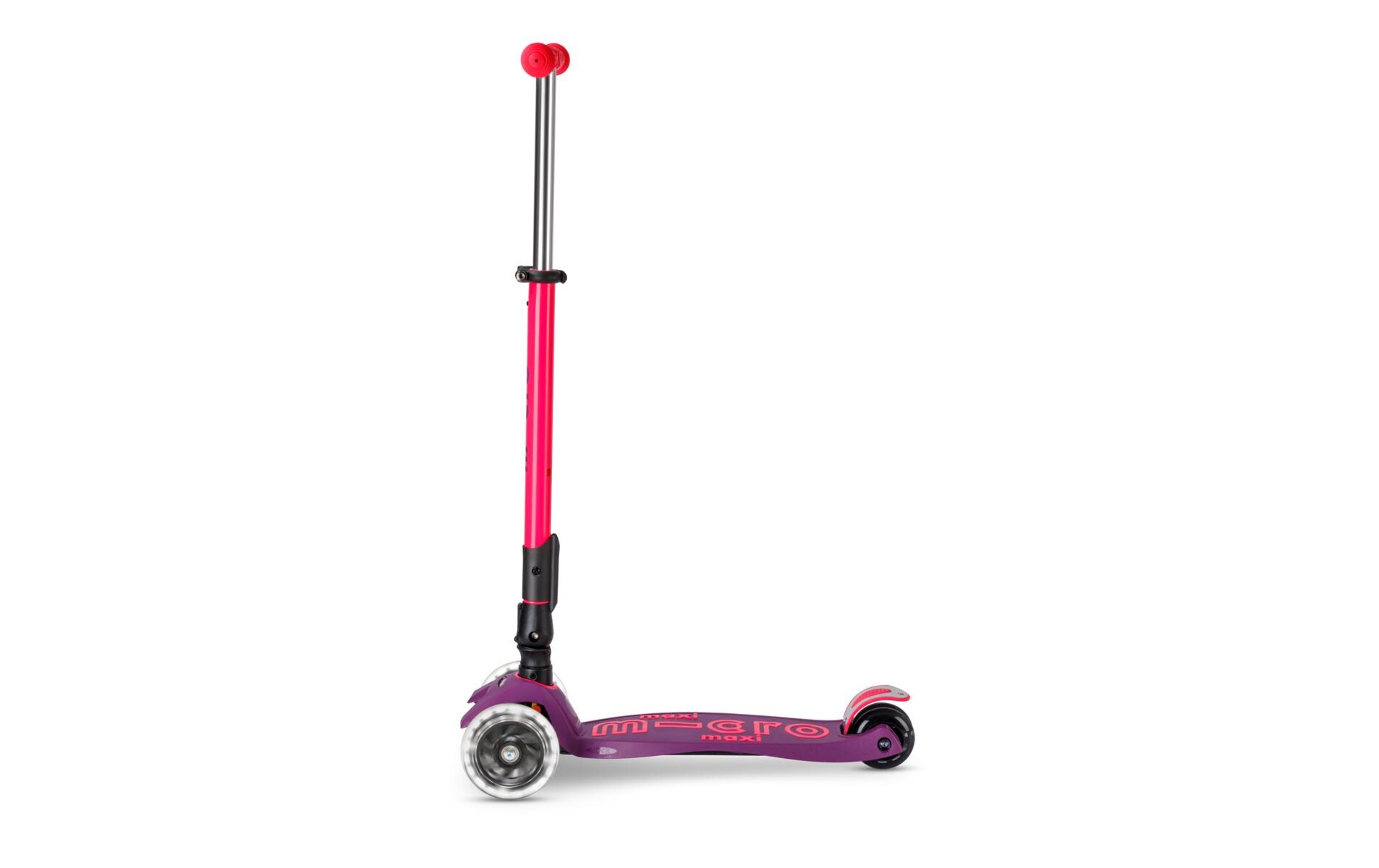 Scooter Maxi Micro Deluxe Foldable Neon LED Ultra Pink<br>Klappbarer Scooter