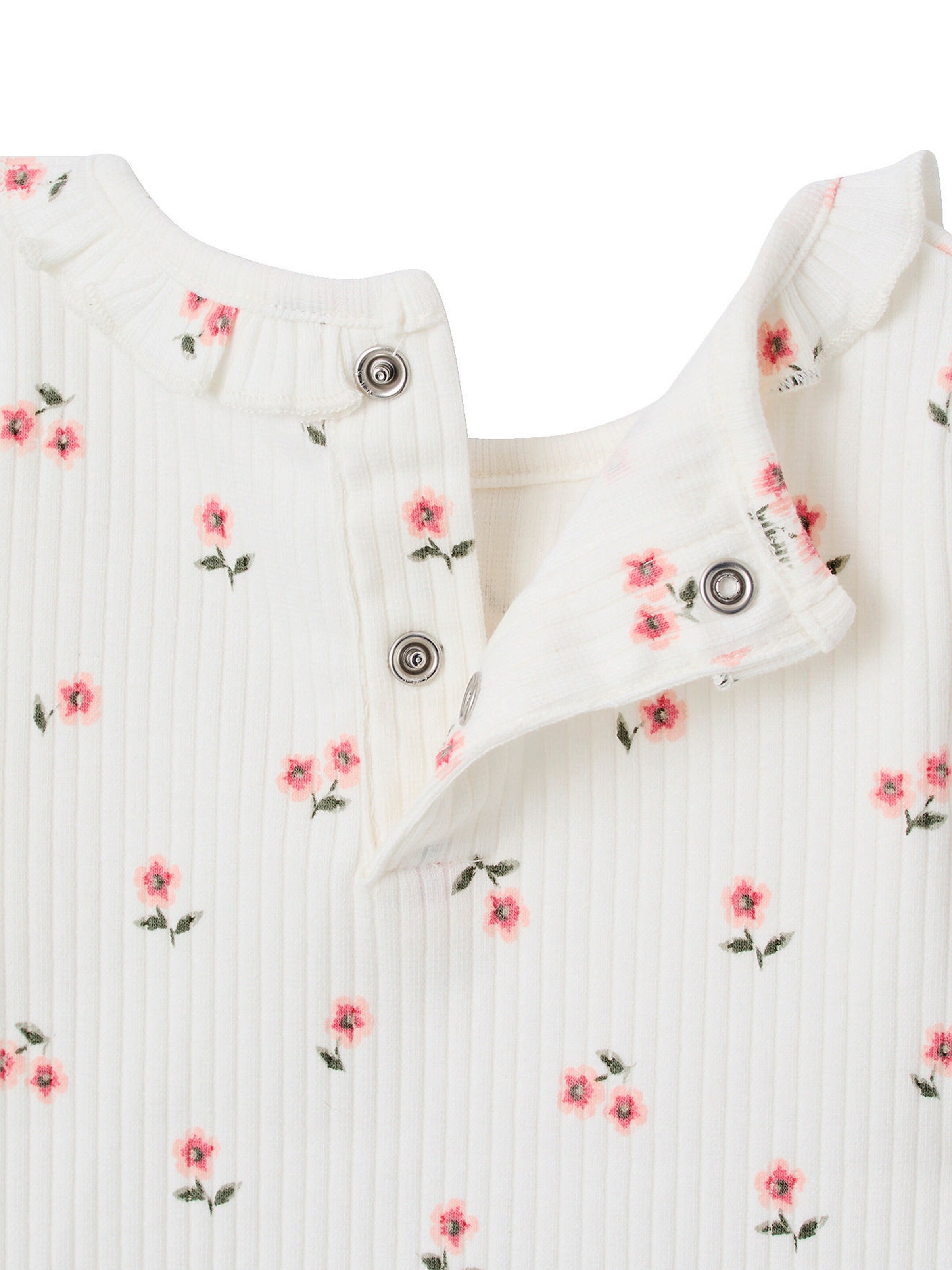 Vertbaudet Bio-Kollektion: geripptes Baby Shirt mit langen Ärmeln hellrosa