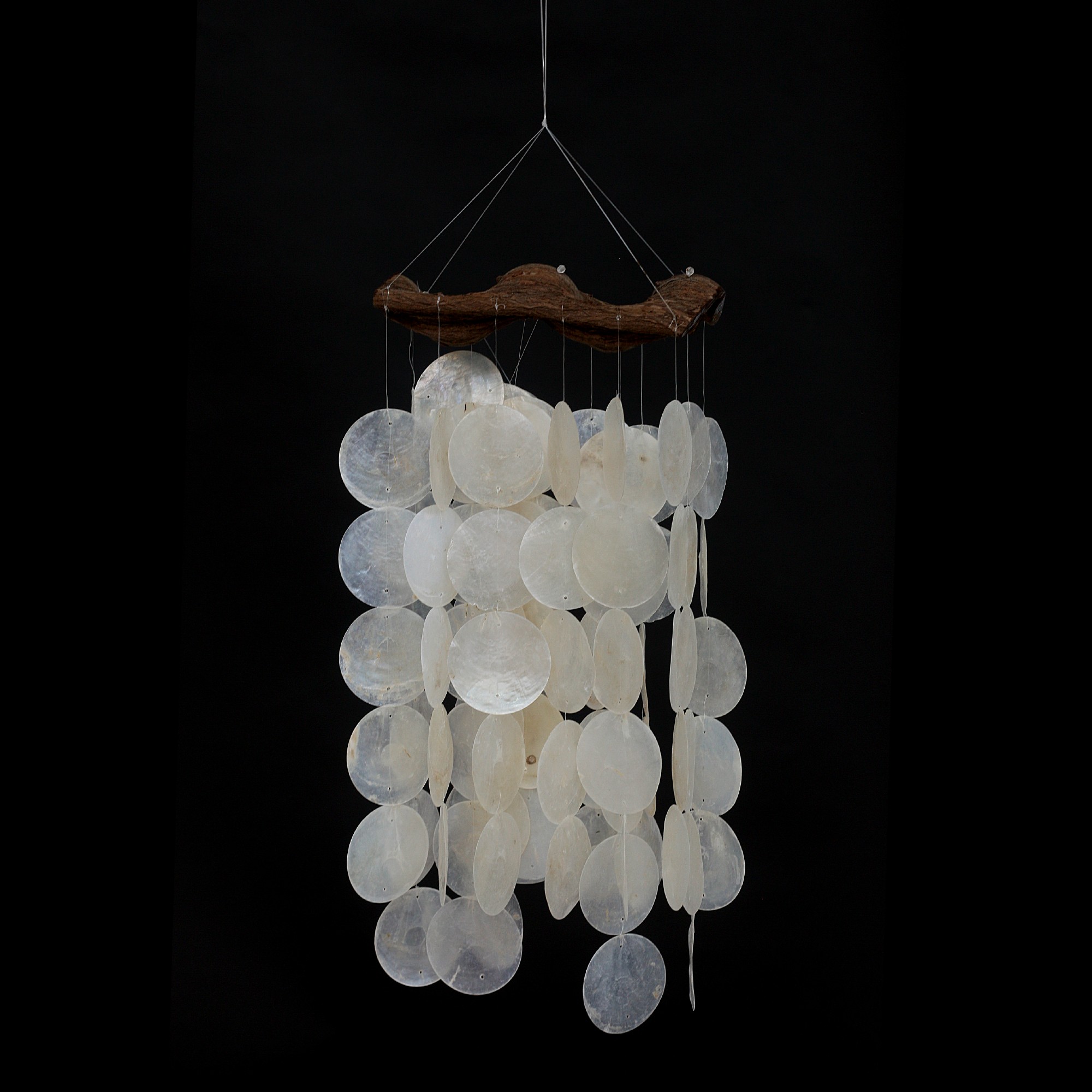 Windspiel 'Perlmuttscheiben', weiß, H 48 cm, B 25 cm günstig bestellen