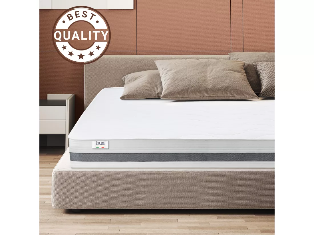 Matelas Double King Size 180x200 à mémoire orthopédique | Hauteur 25 cm | Made in Italy