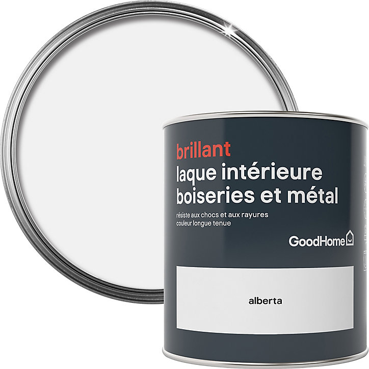 Laque boiseries et métal GoodHome Alberta Brillant 0,75L