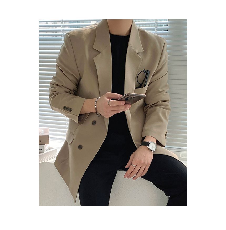 Okwano - Blazer met inkeping en effen enkelrijs