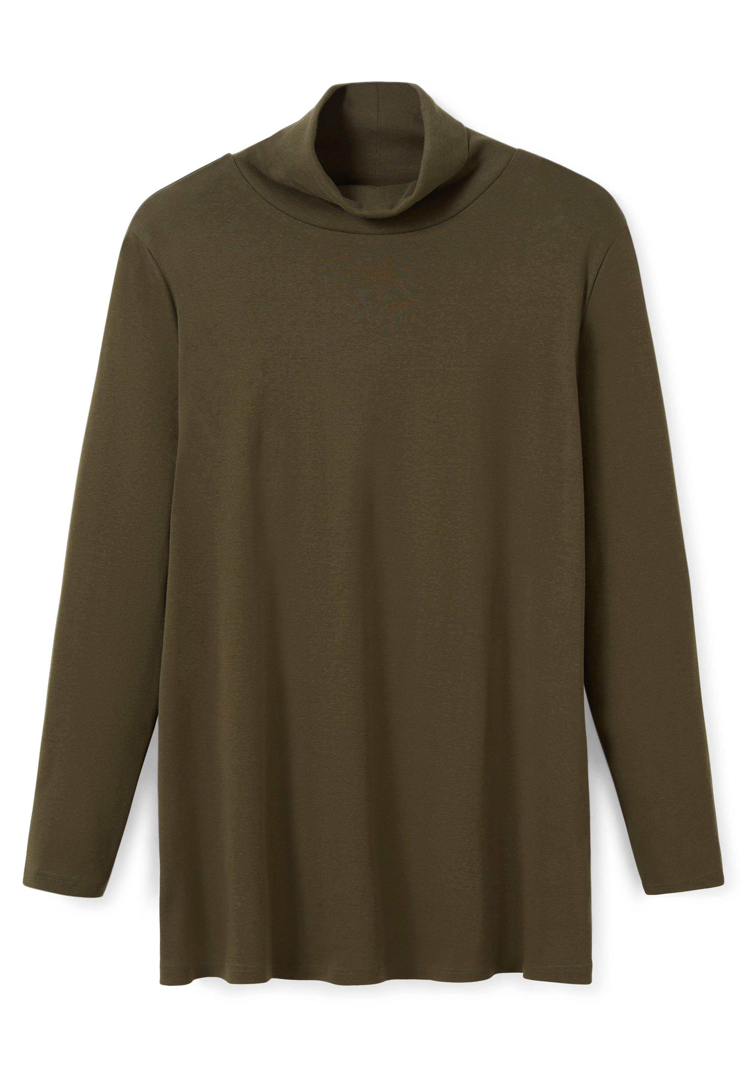 Langarmshirt mit Rollkragen, in A-Linie