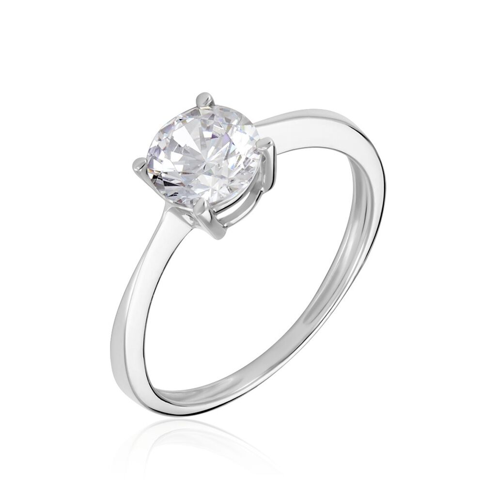 Bague Solitaire Abriel Or Blanc Oxyde De Zirconium