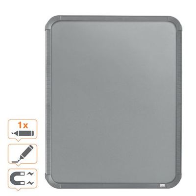 Nobo - Tableau couleur argenté Slimline en acier laqué - 360 x 280 mm