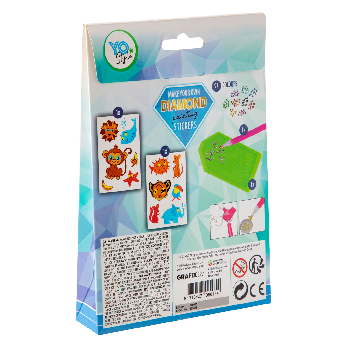 Maak je eigen Diamond Painting Stickers, 12dlg.