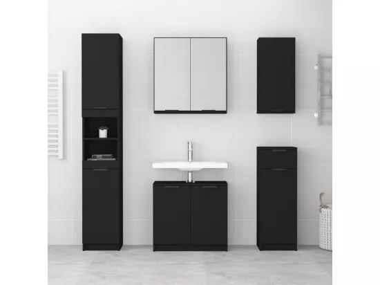 Armoire murale de salle de bain Noir 32x20x67 cm