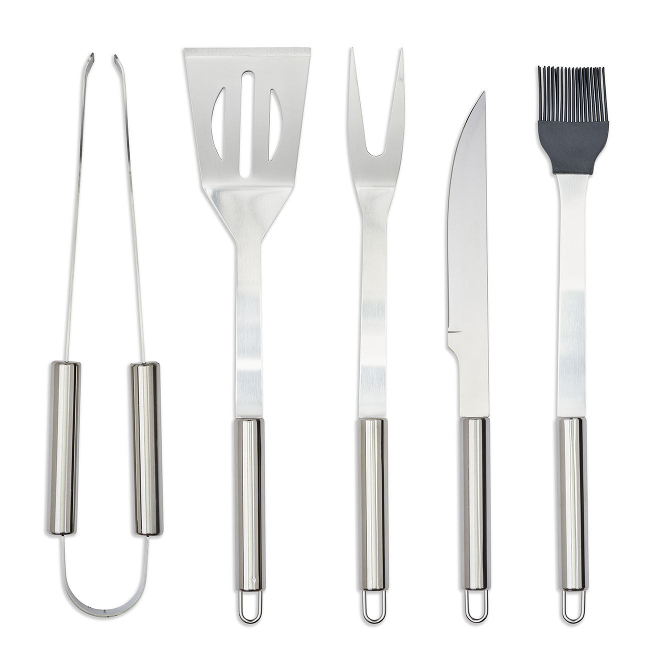 Livoo Set de 5 accessoires pour barbecue argenté
