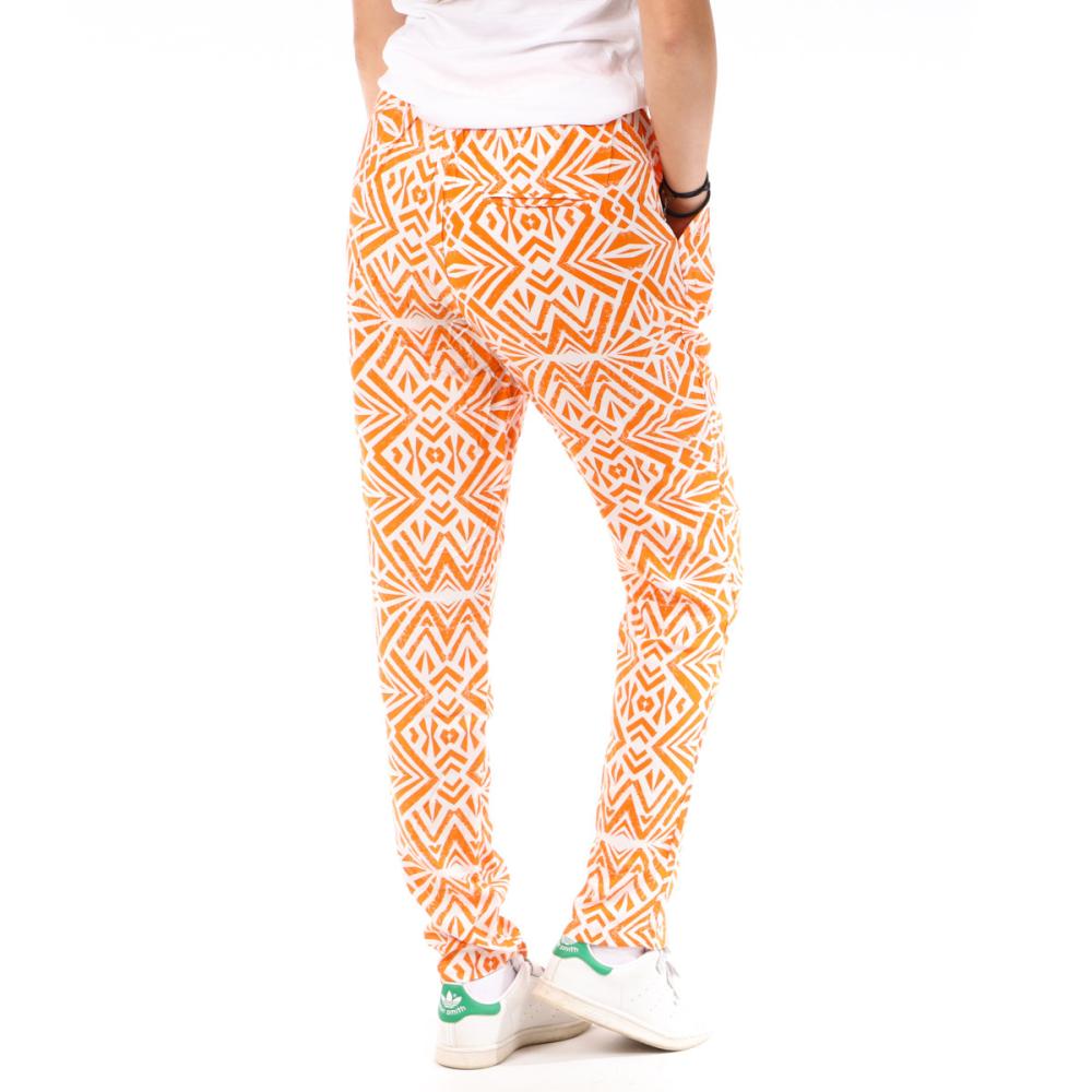 Only Pantalon Orange à Motifs Femme Only Nova Life