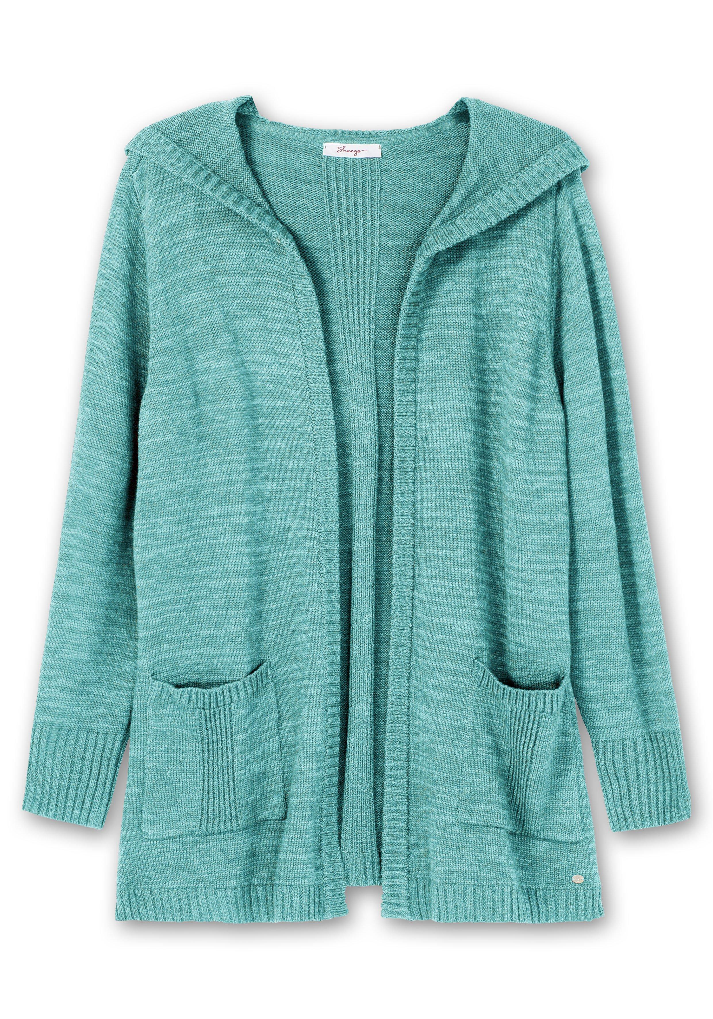 Kapuzenstrickjacke mit Wolle und Kaschmir