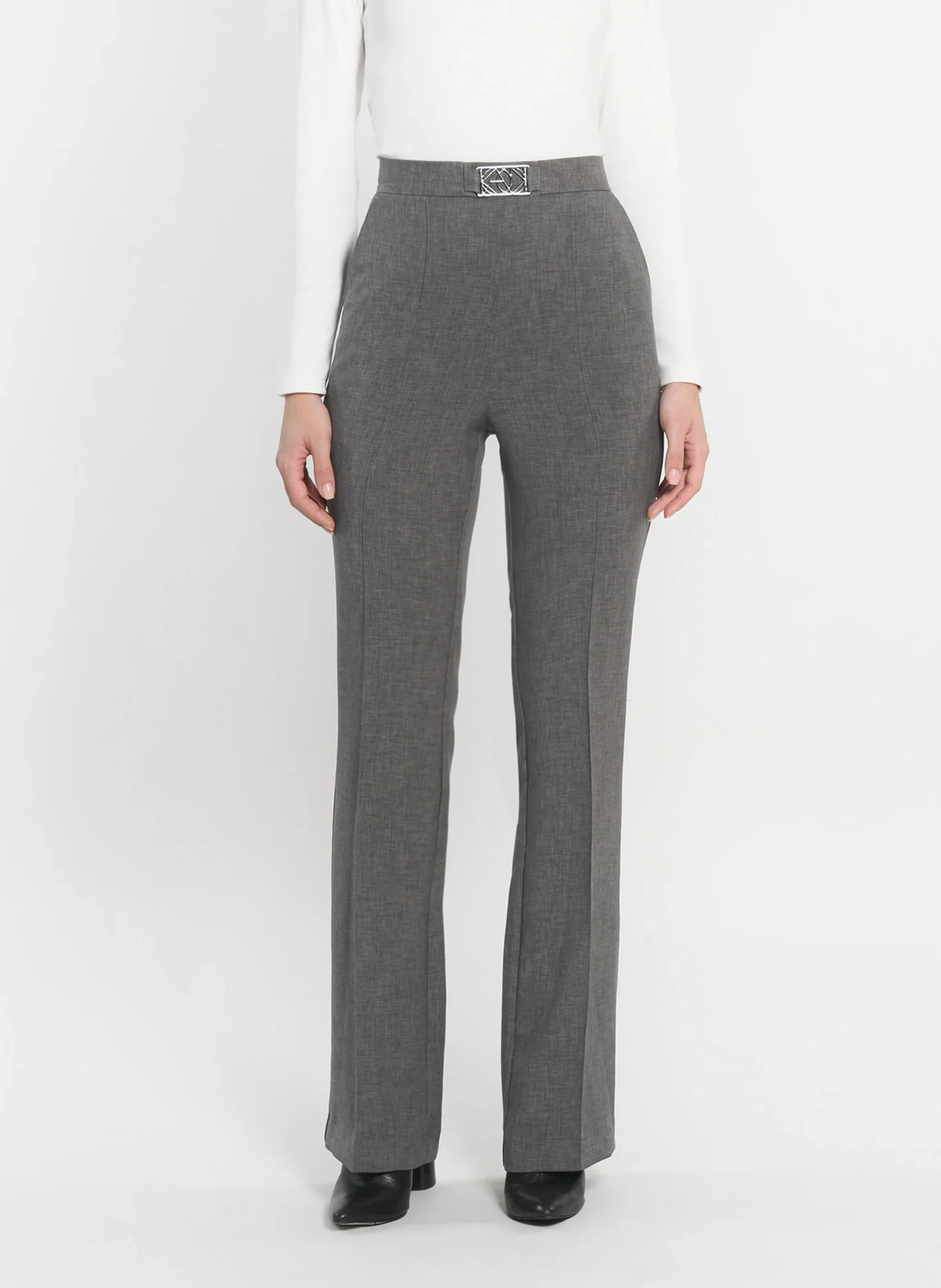 TESSA - Pantalon ajusté chiné| Gris