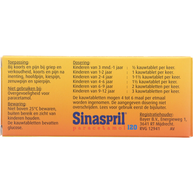 Sinaspril Paracetamol 120 mg