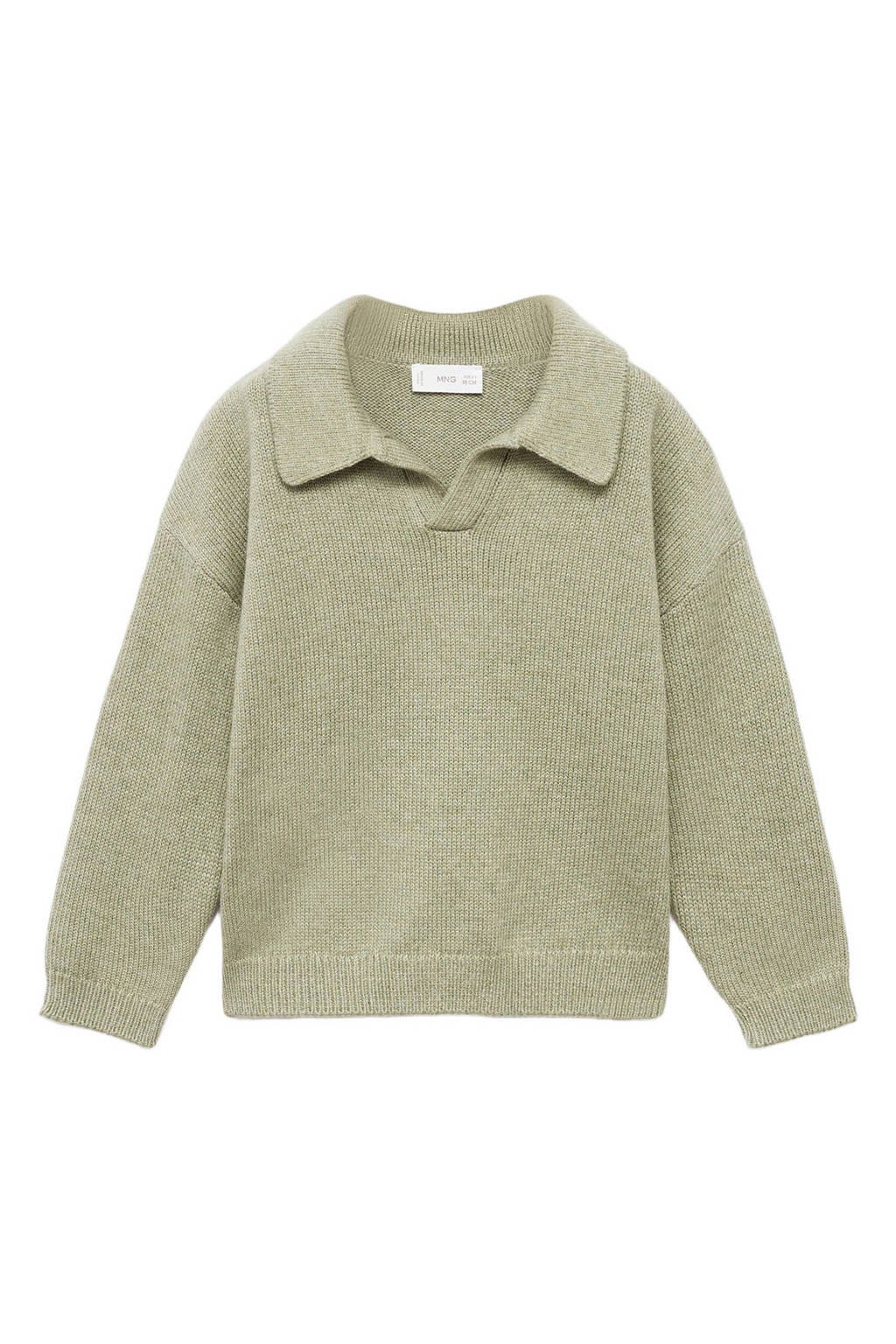 Mango Kids trui groen fijn gebreid