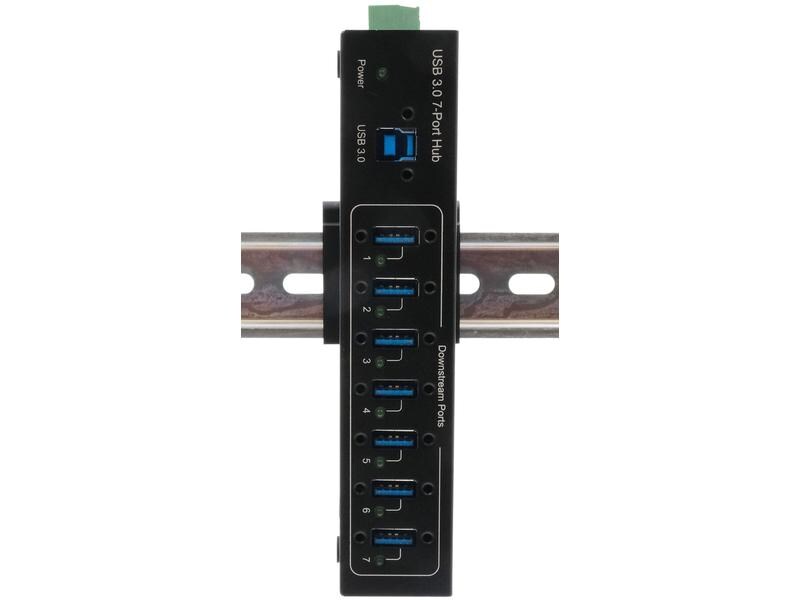 Exsys USB-Hub EX-11227HMVS 7-Port USB 3.0 HUB für Tisch, Wand- und DIN-Rail Montage