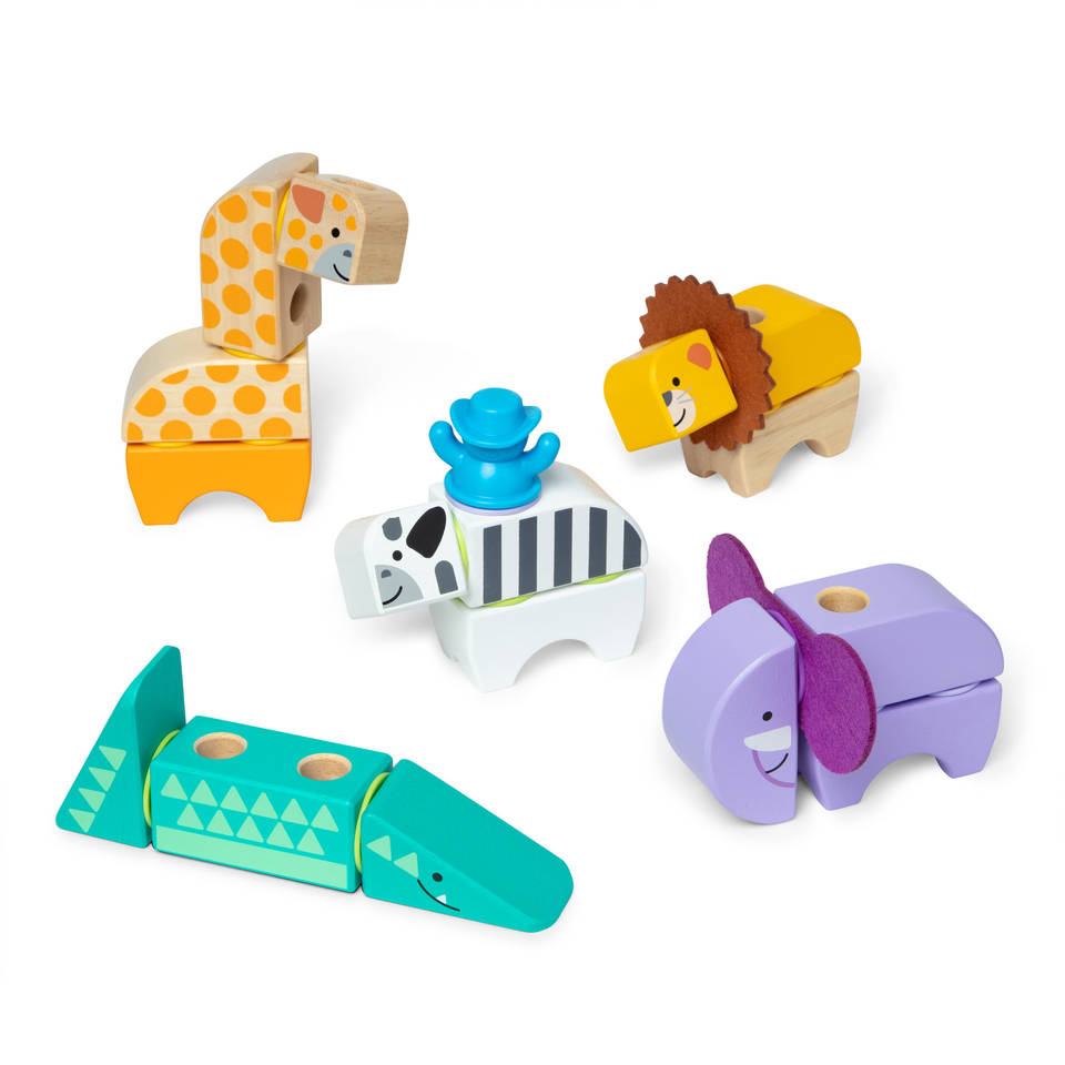 Melissa & Doug Blockables safari blokkenset 34-delig