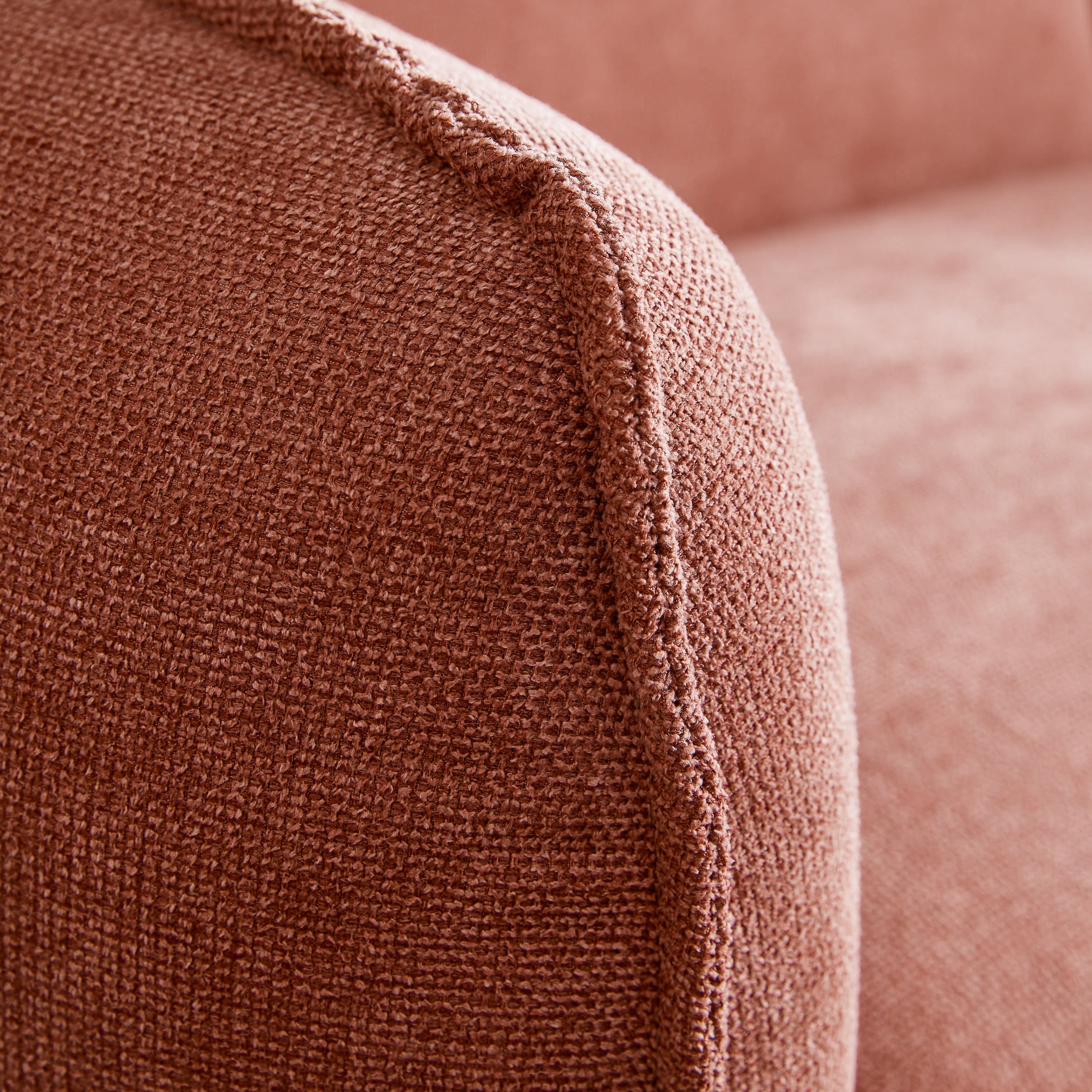by fonQ Soft U-bank Rechts - Micro Chenille - Oud Roze