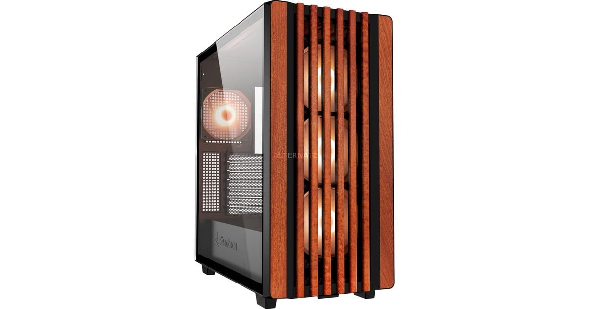 SharkoonRebel C70G RGB midi tower behuizing  (Zwart | 2x USB-A | 1x USB-C | RGB | Tempered Glass)