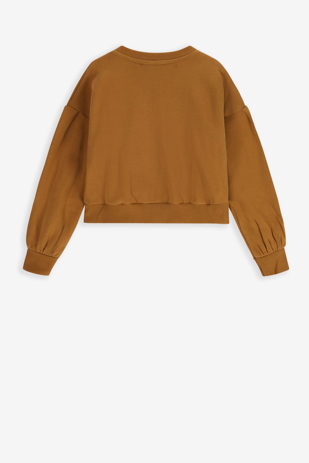 Bruine cropped sweater met artwork