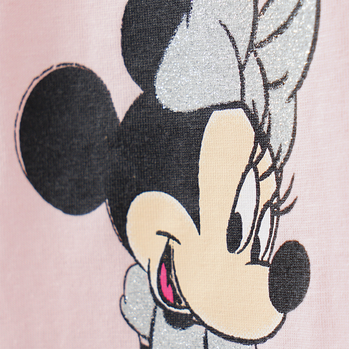 Topolino Minnie Maus T-Shirt mit Glitzer-Print rosa