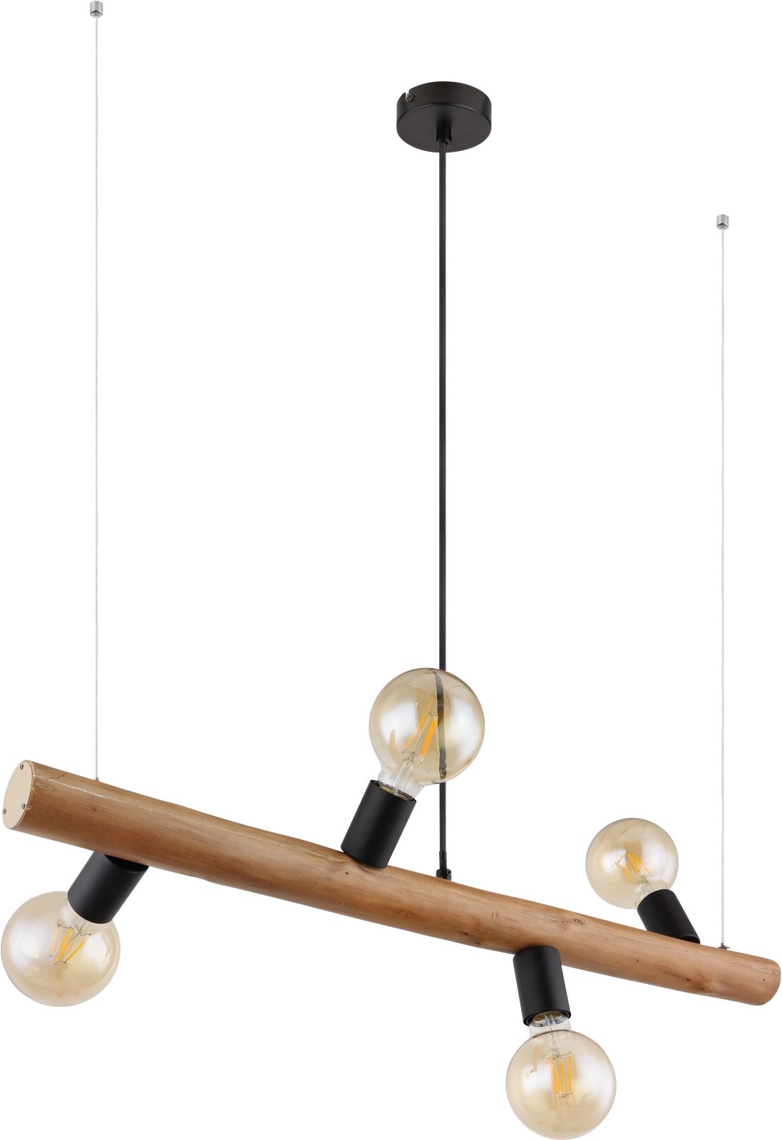 Hängeleuchte - schwarz-dunkelbraun - 150 cm