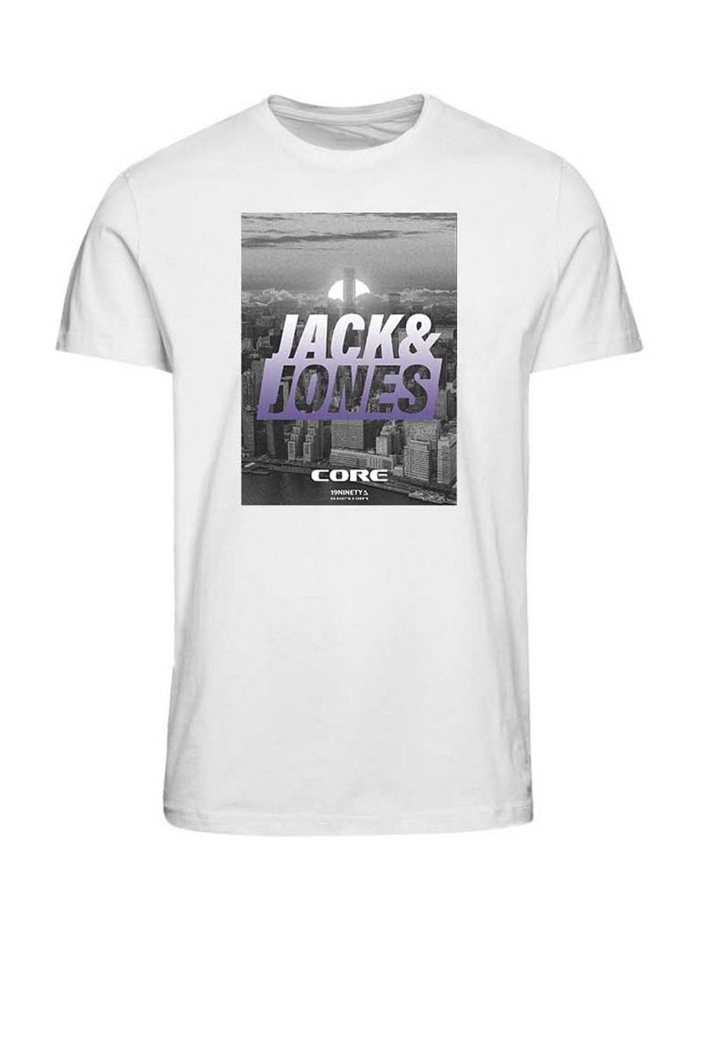 JACK & JONES T-shirt JCOPHOTO met logo wit