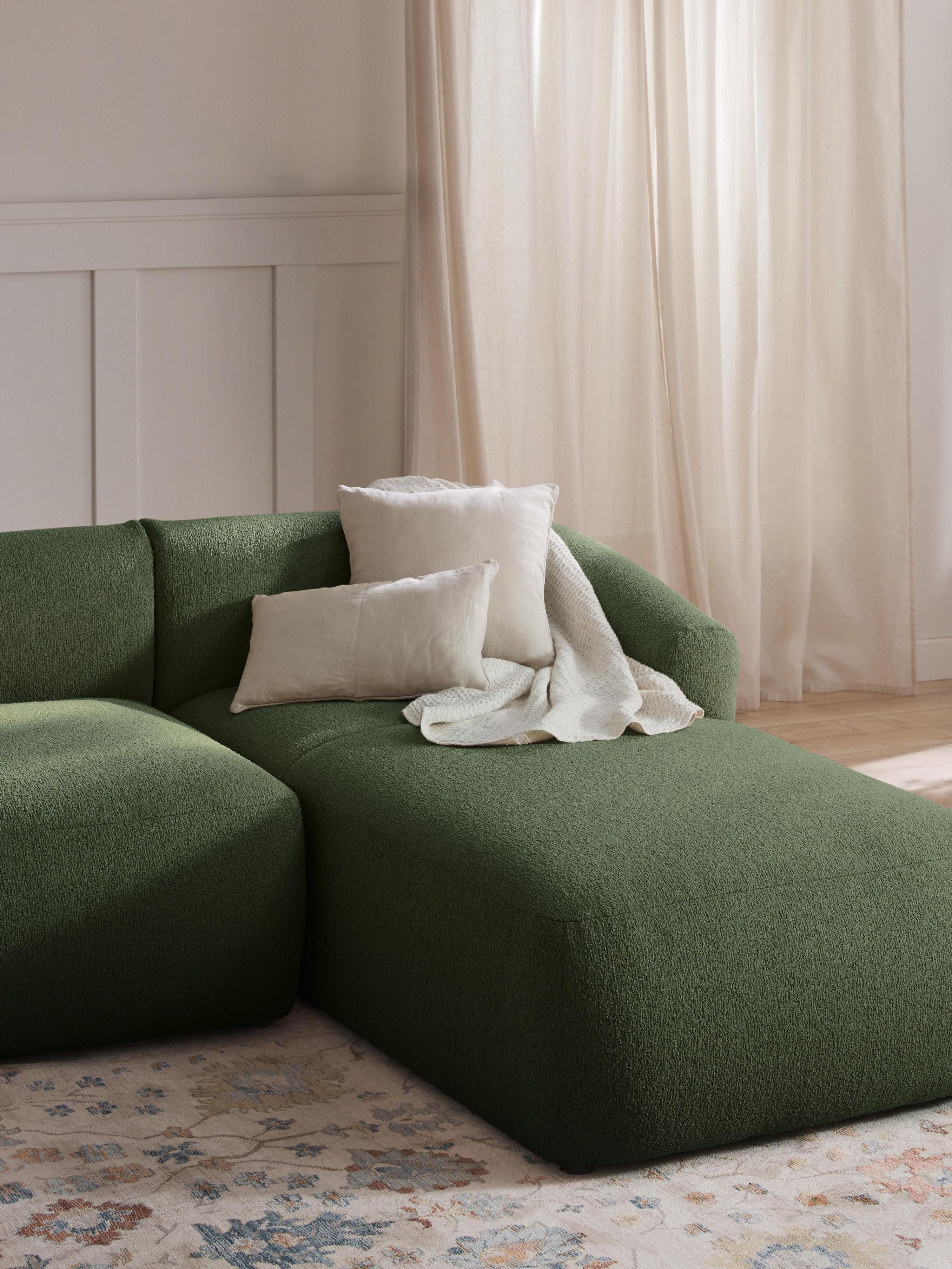 Chaise longue hoekmodule Sofia uit bouclé
