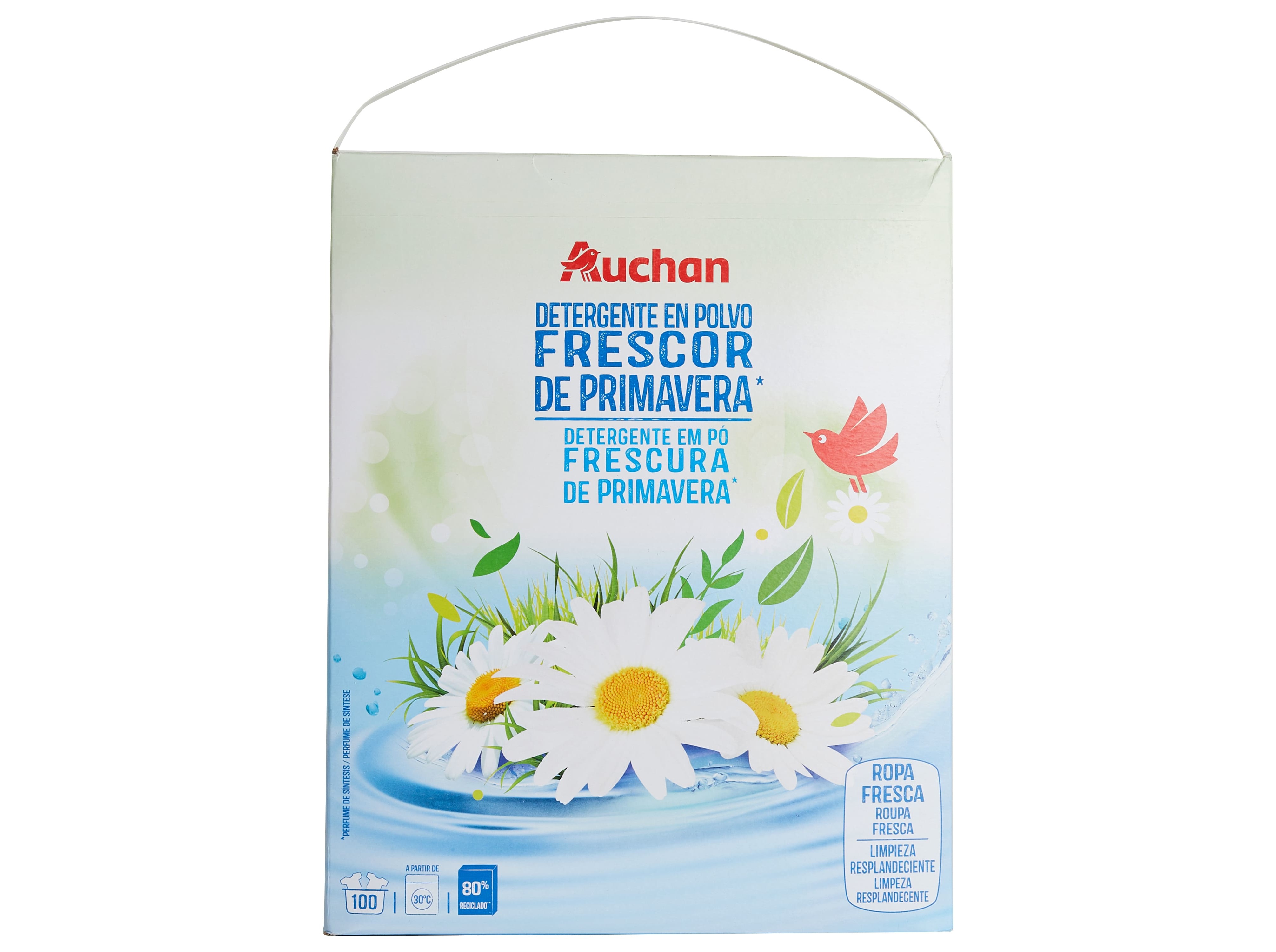 DETERGENTE MÁQUINA ROUPA PÓ AUCHAN FRESCURA PRIMAVERA 100 DOSES