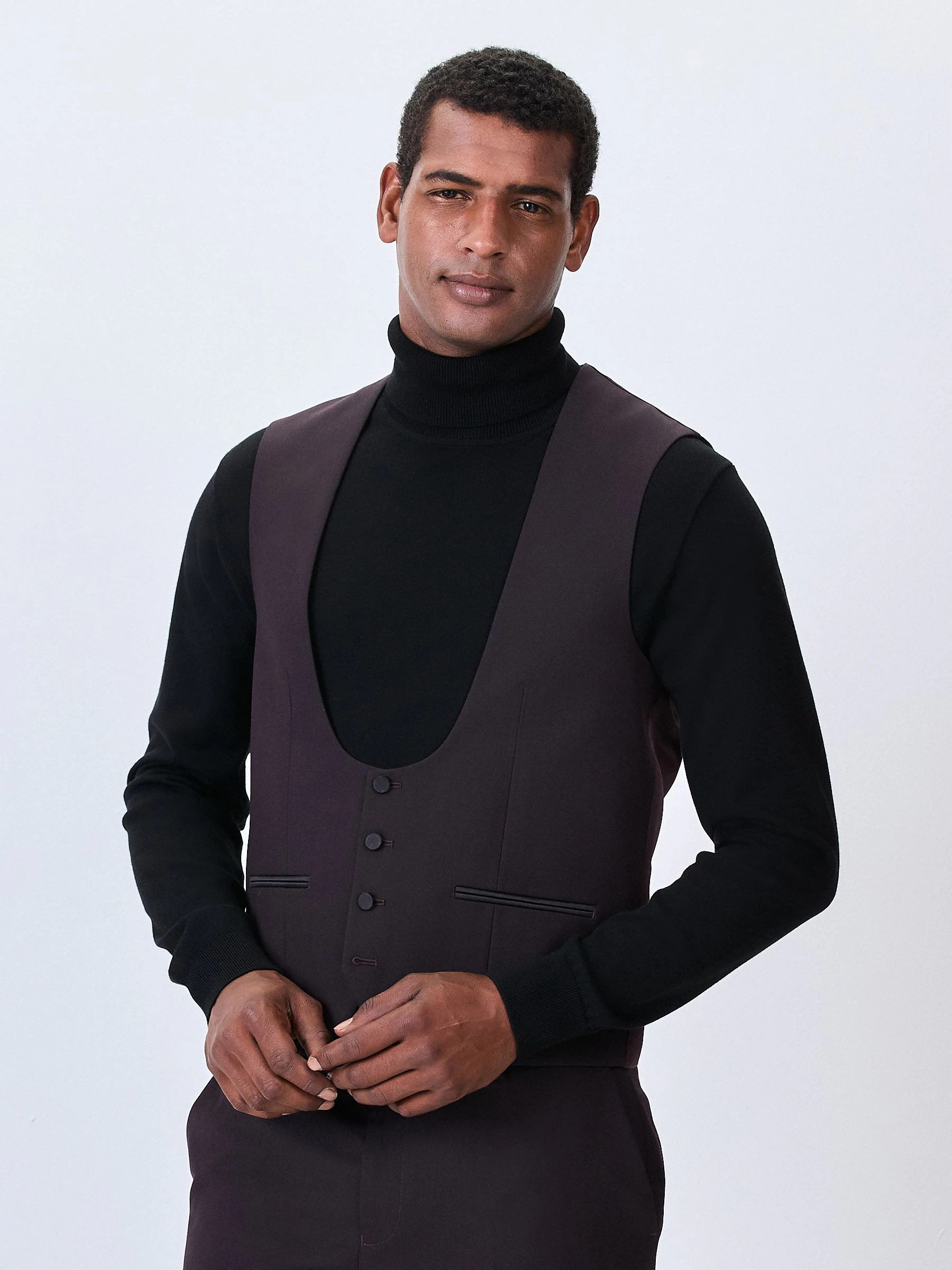 Bordeauxrood - Tuxedo Suit Waistcoat
