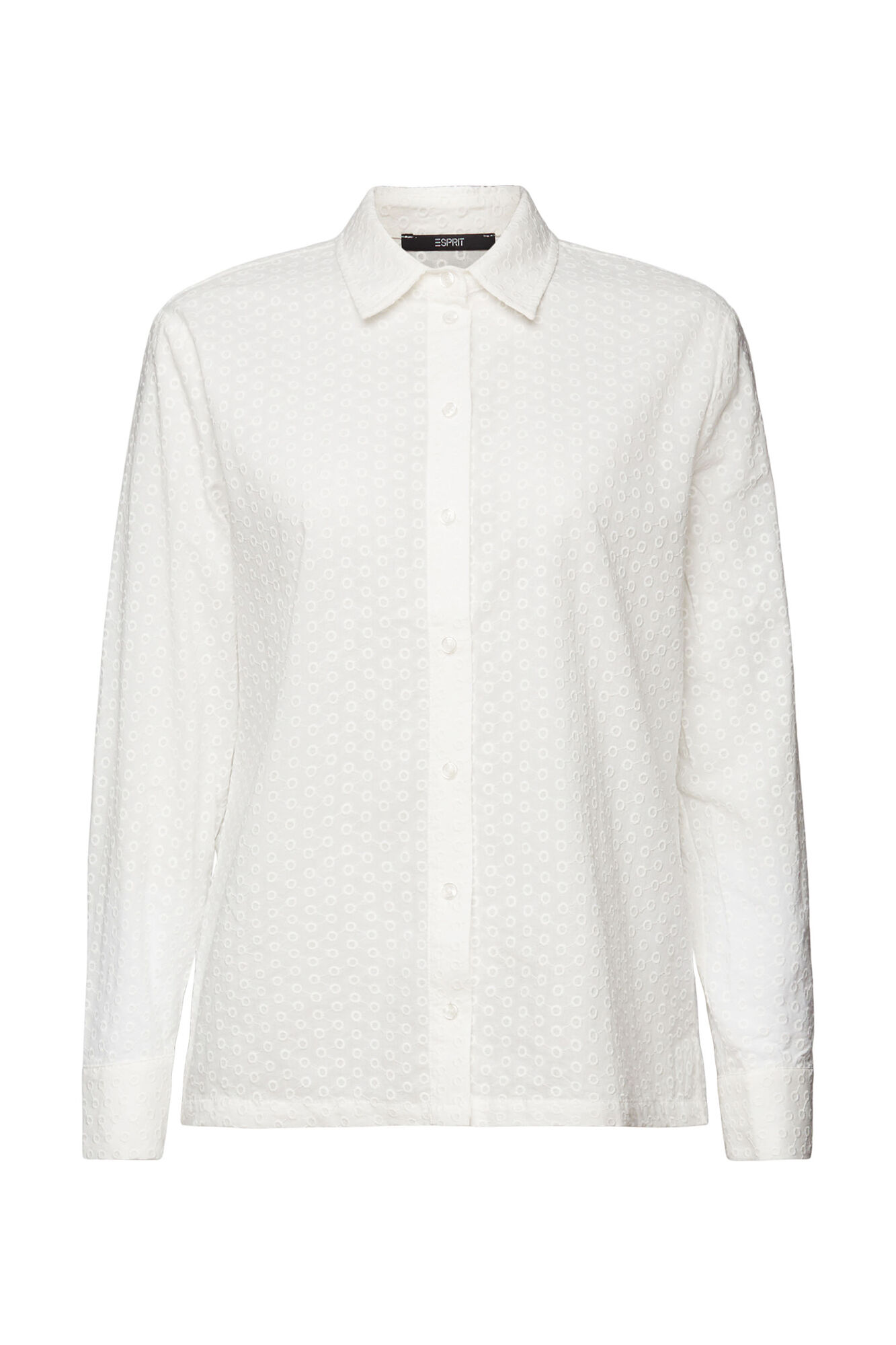Camisa de algodão bordada com modelagem solta - Branca