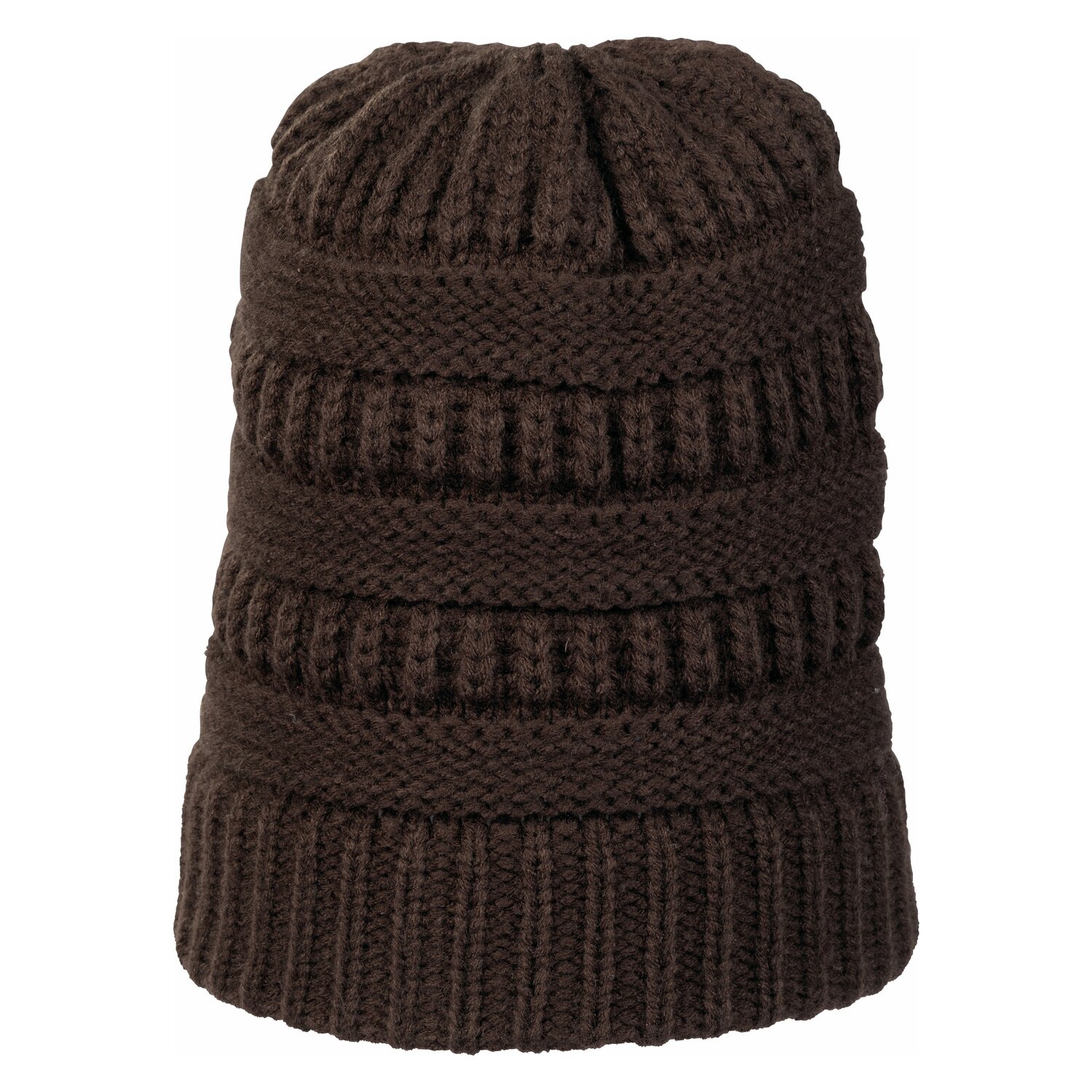 black forest Strickmütze für Haarzopf  - chocolate - Einheitsgröße