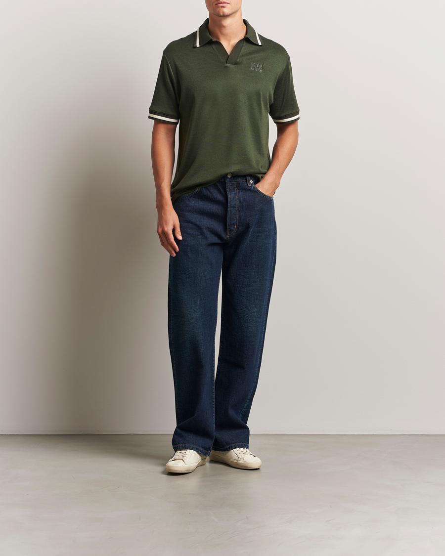 Golden Goose Micro Piquet Knit Polo Grape Leaf