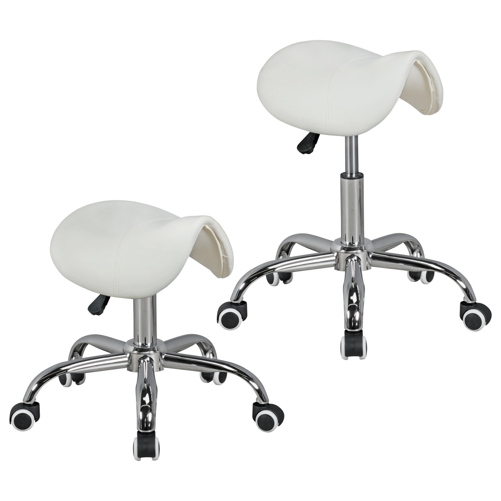 Sattelhocker - weiß - Kunstleder - bis 60 cm hoch