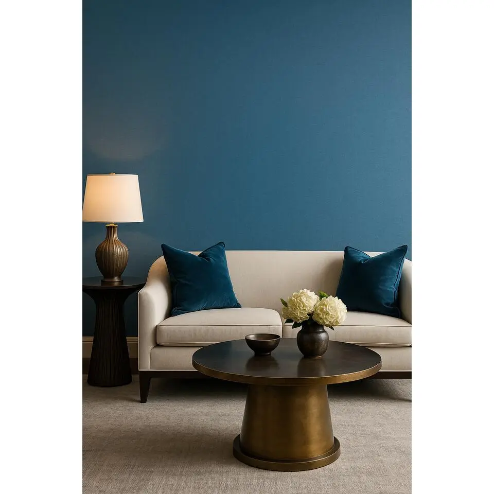 Dutch Wallcoverings Vliesbehang Linen & Textures uni - blauw - 10,05m x 53cm