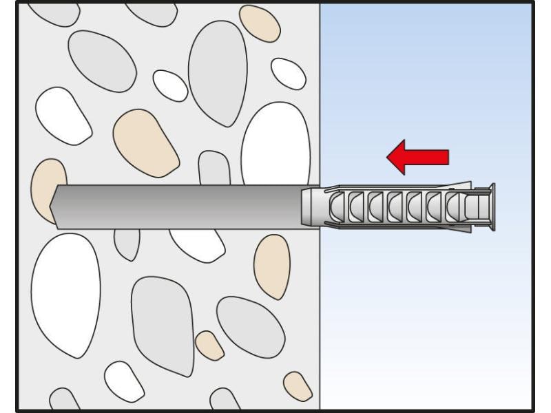 Fischer Dübel SX 5 x 25, 50 Stück Kraftvolle Nylondübel