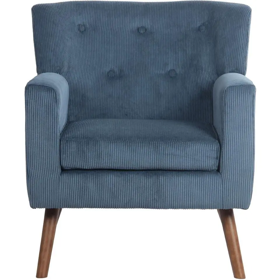 CLP Fauteuil Kioni bruin Frame - Ribstof - blauw