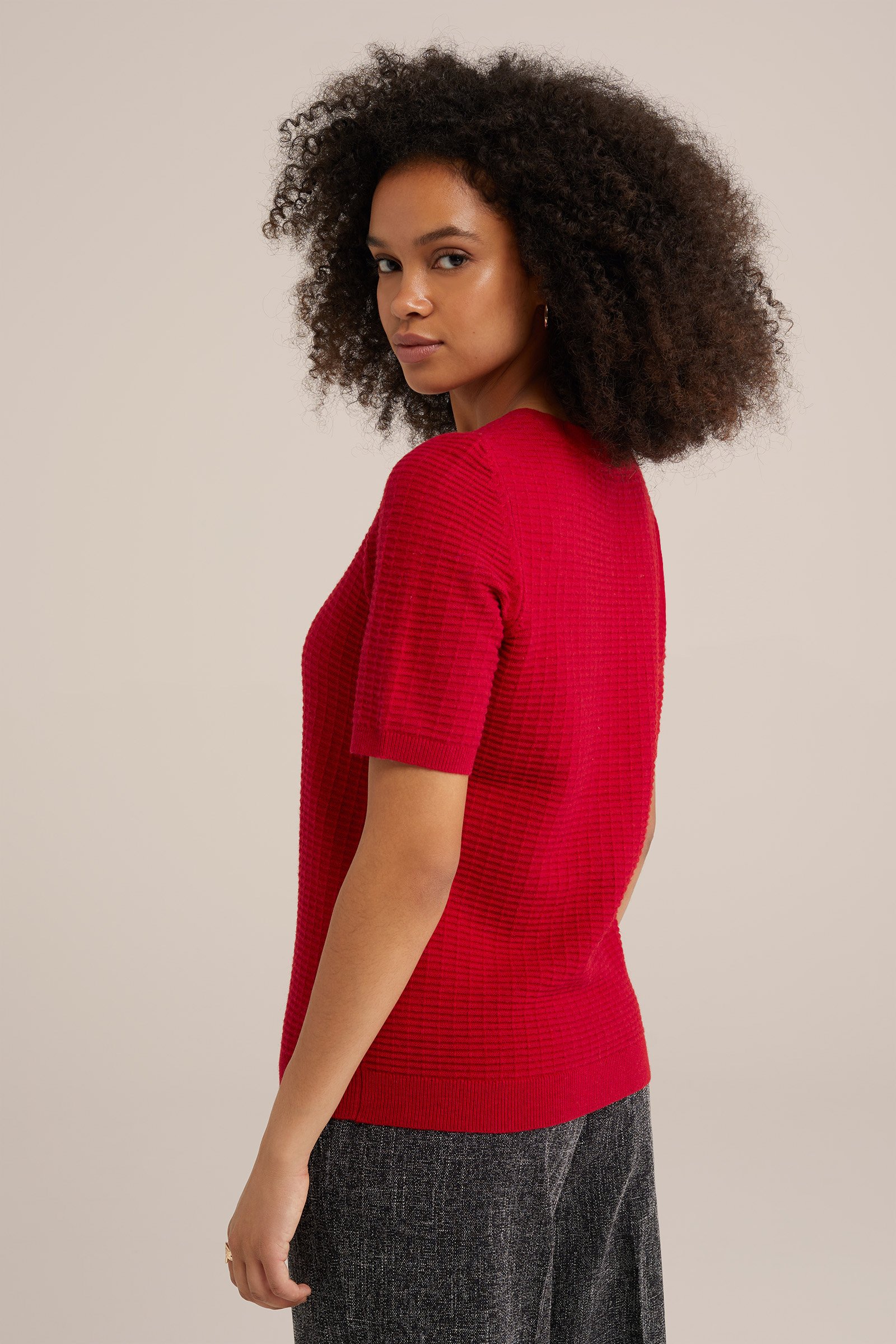 trui met structuur WE Fashion Felrood