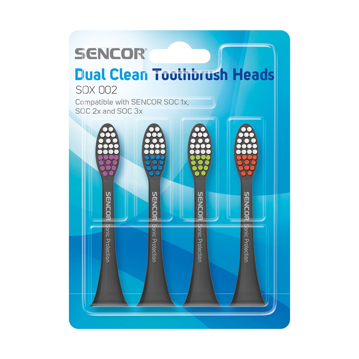 SENCOR Tannbørster 4-Pack Sonic Protection Svart Refill