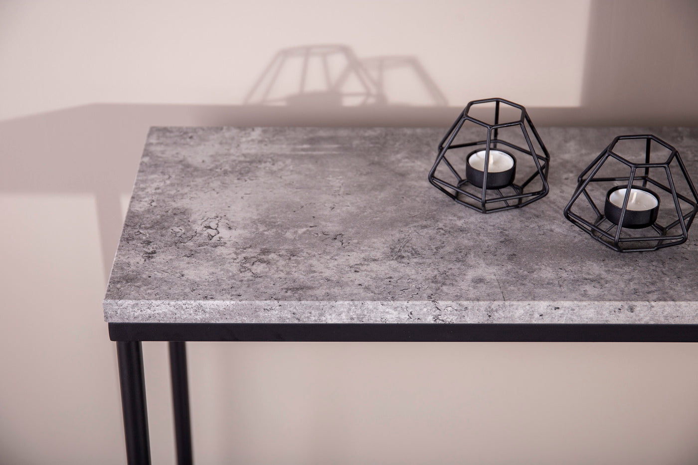 FjÃ´rd - Sidetable Zwart Betonlook 110cm - MDF - Palace