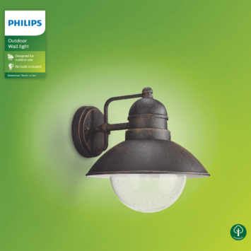 Philips buitenlamp Damascus roestbruin