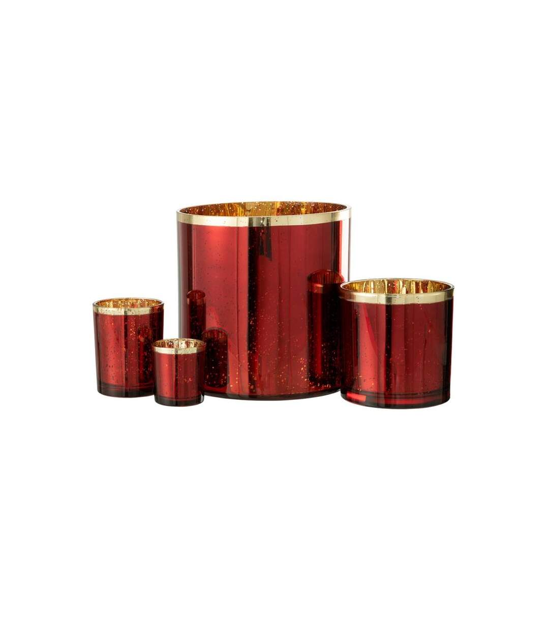 Paris Prix - Photophore Design En Verre robby 15cm Rouge