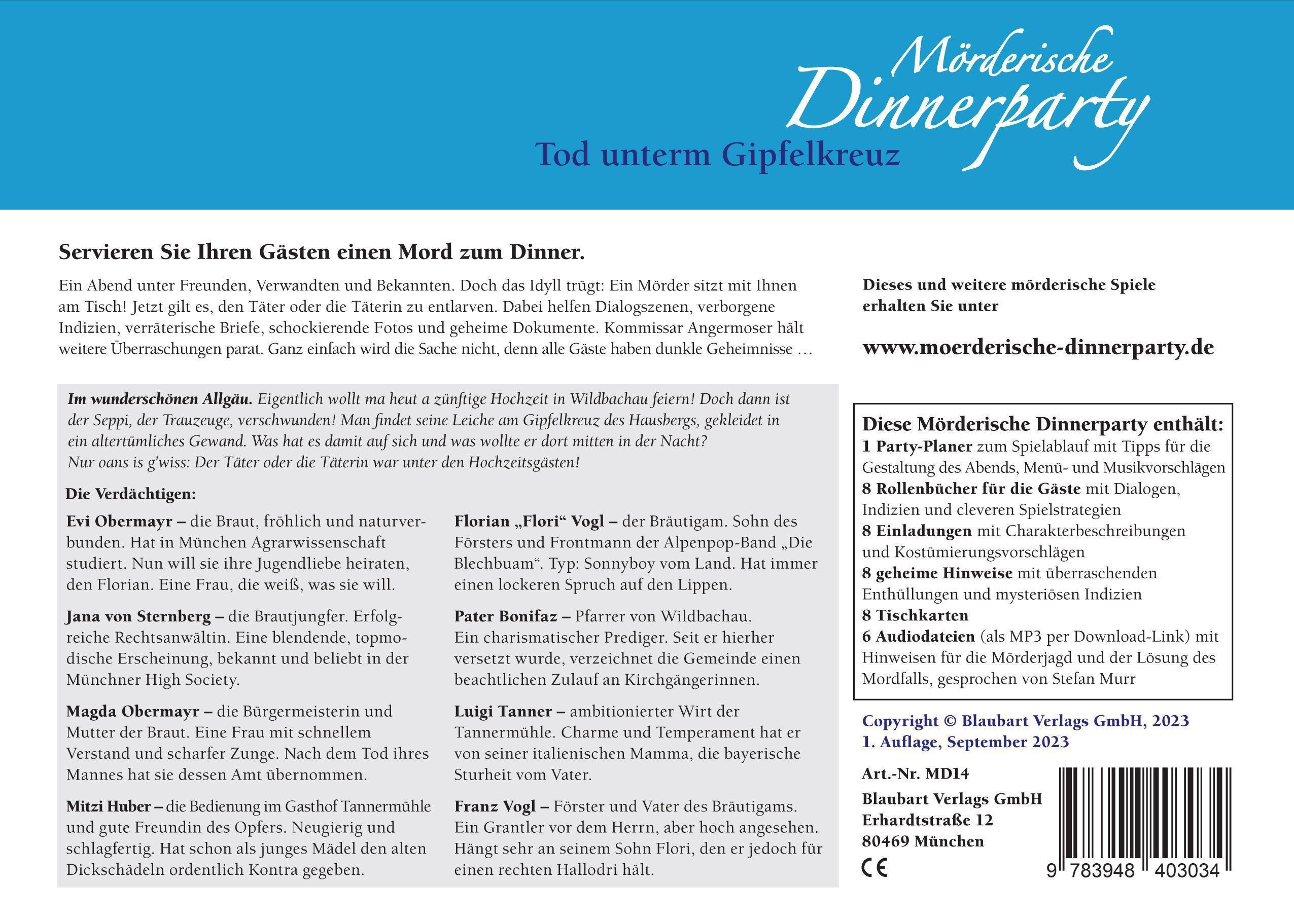 Mörderische Dinnerparty, Tod unterm Gipfelkreuz (Spiel)