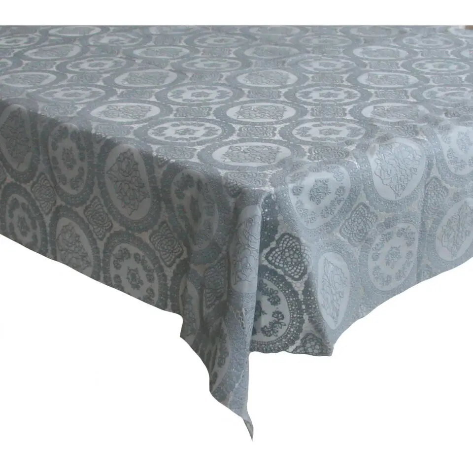Bellatio design Tafelzeil - grijs - patroon - 140 x 220 cm