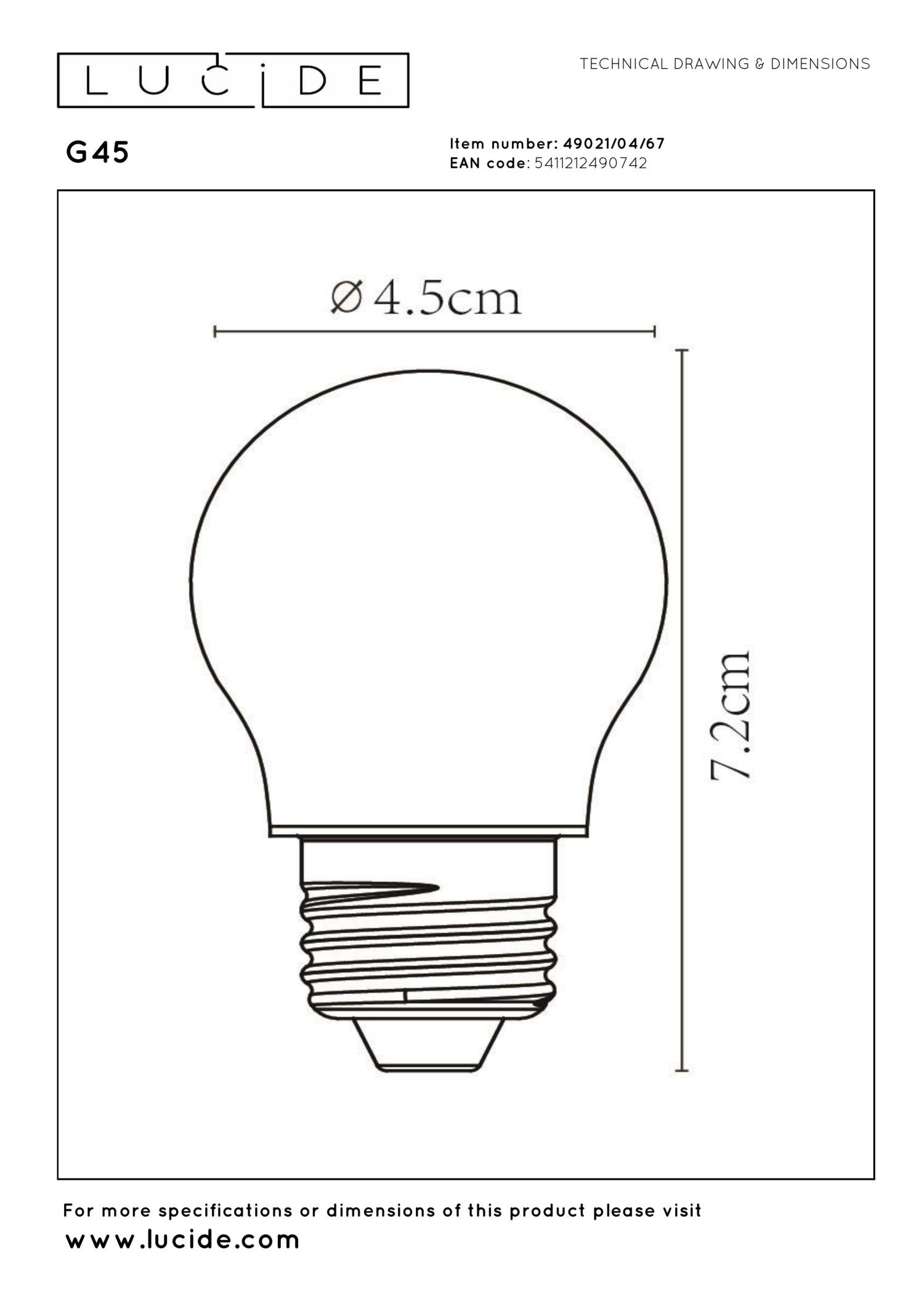 Lucide G45 Filament lamp - mat (set van 3)