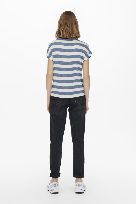 Only blauwe dames t-shirt