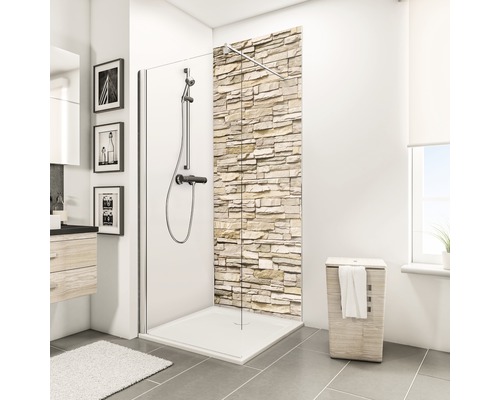 SCHULTE DecoDesign ExpressPlus douchewandpaneel, lichtgekleurd baksteenfineer, 255 x 150 cm, EP1901525 606