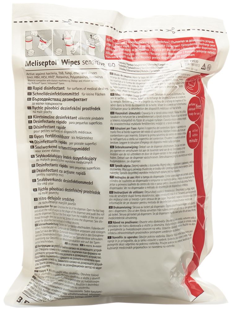 MELISEPTOL Wipes sensitive Nachfüllpack 1 Stk